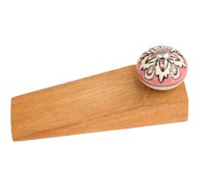 2 Pieces Peach Flower Ceramic Wooden Door Stopper